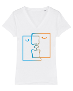kiss_I-1 Tricou mânecă scurtă guler V Damă Evoker