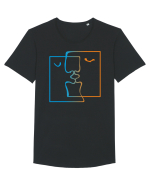 kiss_I-1 Tricou mânecă scurtă guler larg Bărbat Skater