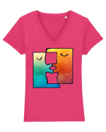 kiss_I-2 Tricou mânecă scurtă guler V Damă Evoker