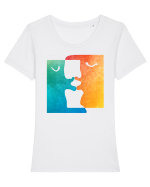 kiss_I-3 Tricou mânecă scurtă guler larg fitted Damă Expresser