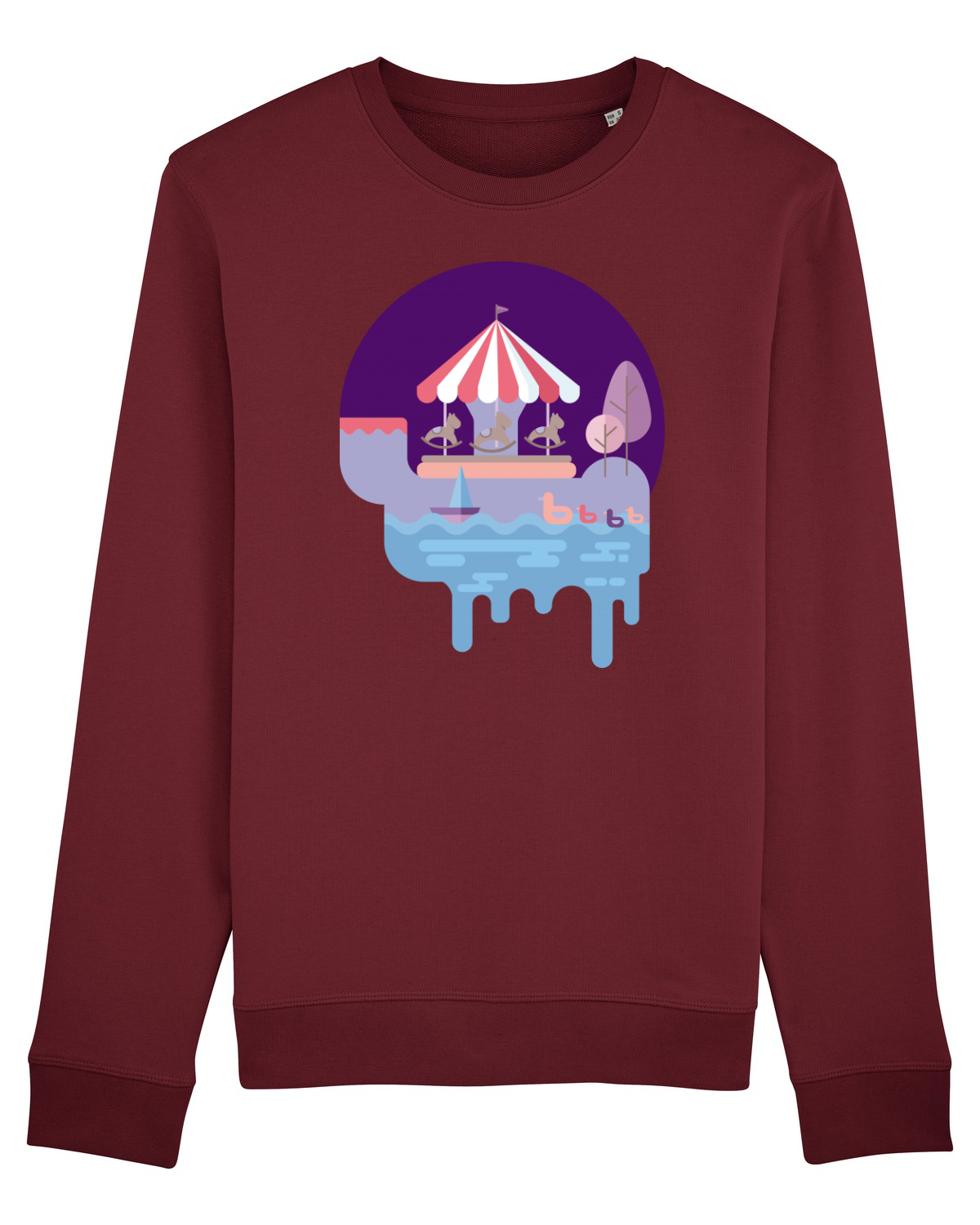 Bluză mânecă lungă Unisex Rise Burgundy