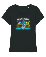 Petrecere exotică pe plajă Tricou mânecă scurtă guler larg fitted Damă Expresser