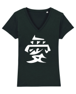 Iubire -Gaara simbol alb Tricou mânecă scurtă guler V Damă Evoker