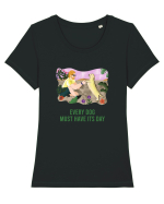 My dog is my best friend 3 Tricou mânecă scurtă guler larg fitted Damă Expresser