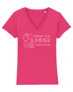 Amintiri de vacanță Tricou mânecă scurtă guler V Damă Evoker
