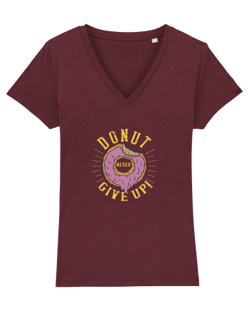 Donut never Give Up! Burgundy