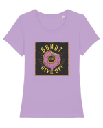 Donut never Give Up ! Tricou mânecă scurtă guler larg fitted Damă Expresser