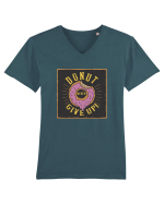 Donut never Give Up ! Tricou mânecă scurtă guler V Bărbat Presenter