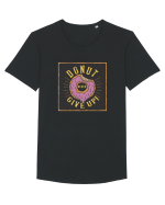 Donut never Give Up ! Tricou mânecă scurtă guler larg Bărbat Skater