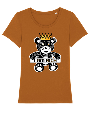 I Am Rich - Black Teddy Bear Roasted Orange