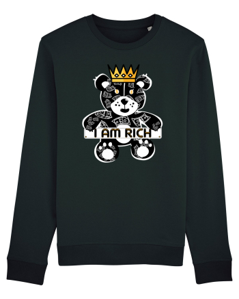 I Am Rich - Black Teddy Bear Bluză mânecă lungă Unisex Rise