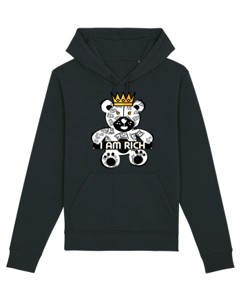 I Am Rich - White Teddy Bear Black