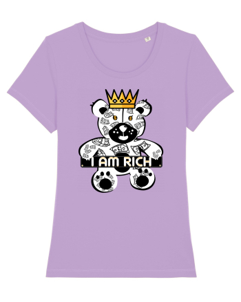 I Am Rich - White Teddy Bear Lavender Dawn