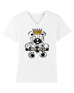 I Am Rich - White Teddy Bear Tricou mânecă scurtă guler V Bărbat Presenter