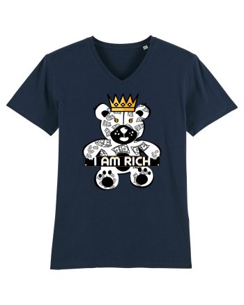 I Am Rich - White Teddy Bear French Navy