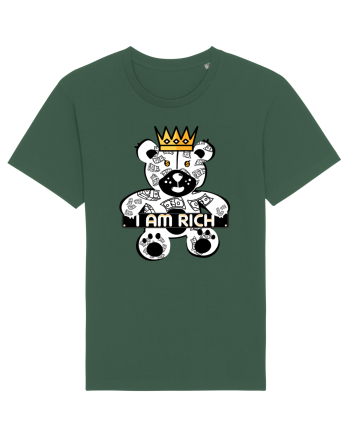 I Am Rich - White Teddy Bear Bottle Green