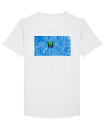Circuit Board Tricou mânecă scurtă guler larg Bărbat Skater