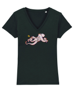 Octopus Tricou mânecă scurtă guler V Damă Evoker