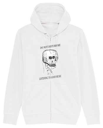 skull listening music White