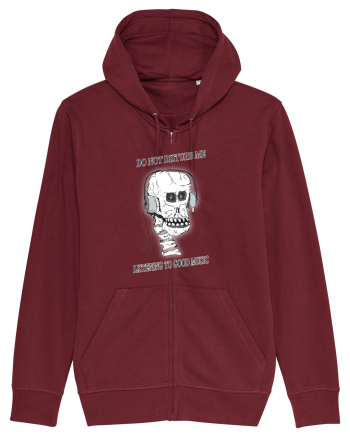 skull listening music Burgundy
