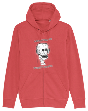 skull listening music Carmine Red