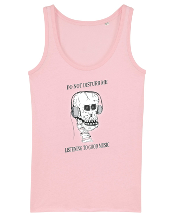 skull listening music Cotton Pink