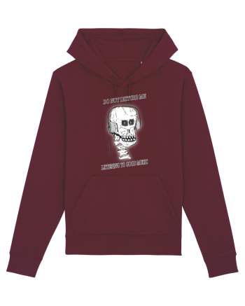 skull listening music Burgundy