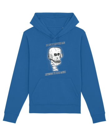 skull listening music Royal Blue