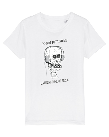 skull listening music White