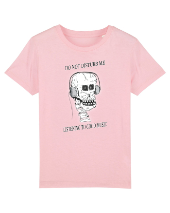 skull listening music Cotton Pink