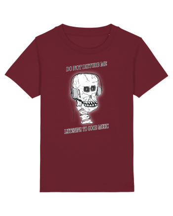 skull listening music Burgundy