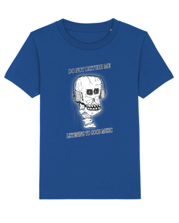 skull listening music Majorelle Blue
