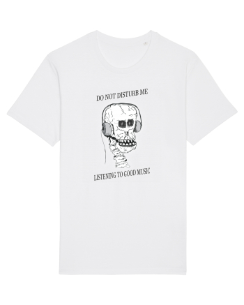 skull listening music White
