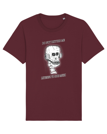skull listening music Burgundy