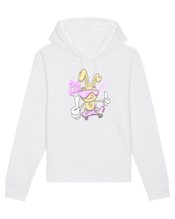 Cool Rabbit On Skateboard White