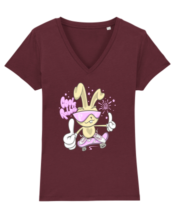 Cool Rabbit On Skateboard Burgundy