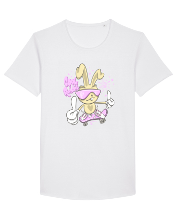 Cool Rabbit On Skateboard White