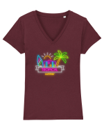 Relaxare tropicală Tricou mânecă scurtă guler V Damă Evoker