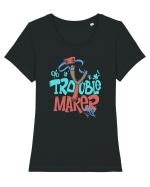 Trouble Maker Tricou mânecă scurtă guler larg fitted Damă Expresser
