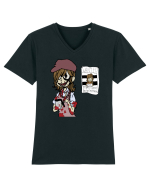 Most Wanted Girl Tricou mânecă scurtă guler V Bărbat Presenter