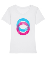 Geometric conjunction Tricou mânecă scurtă guler larg fitted Damă Expresser