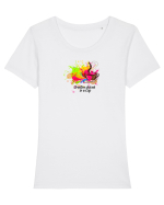 Creative Juices Tricou mânecă scurtă guler larg fitted Damă Expresser