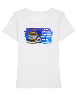 CoffeeHolic Tricou mânecă scurtă guler larg fitted Damă Expresser