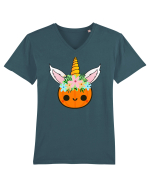 Dovlecel deghizat in unicorn Tricou mânecă scurtă guler V Bărbat Presenter