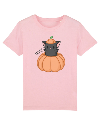 Scary cute black cat Cotton Pink