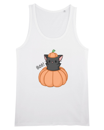 Scary cute black cat White