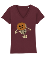 Happy Halloween Skeleton Head Tricou mânecă scurtă guler V Damă Evoker