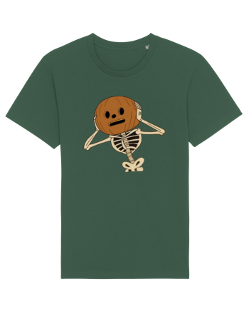 Happy Halloween Skeleton Head Bottle Green