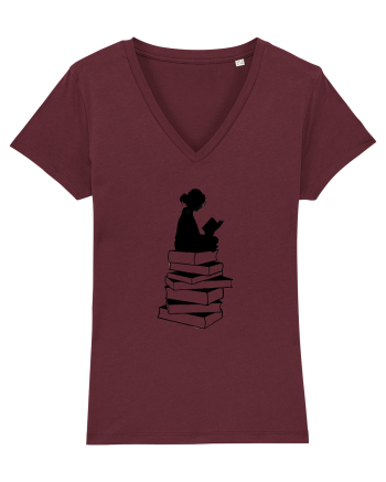 Girl reading Burgundy