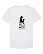 Girl reading Tricou mânecă scurtă guler larg Bărbat Skater